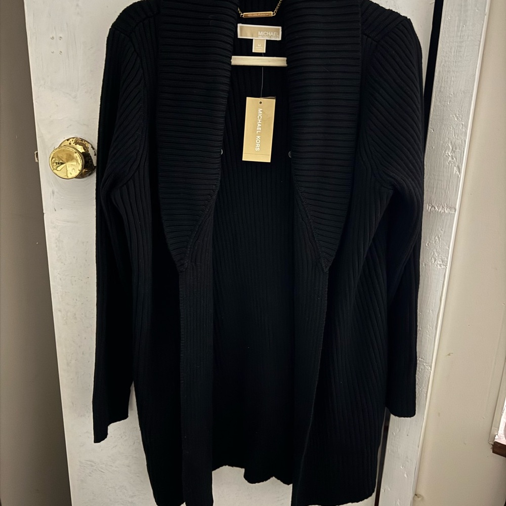 Michael Kors Women’s Faux Fur Cardigan Black, NWT - Picture 11 of 13